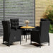 5 Piece Garden Bistro Set Poly Rattan Black Tbpnppt