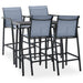 5 Piece Garden Bar Set Black and Grey Tbitpii