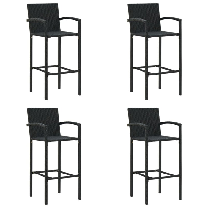 5 Piece Garden Bar Set Black Poly Rattan Tonilpa