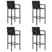 5 Piece Garden Bar Set Black Poly Rattan Tonilpa