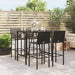 5 Piece Garden Bar Set Black Poly Rattan Tonilpa