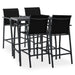 5 Piece Garden Bar Set Black Tbitpil