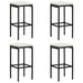 5 Piece Garden Bar Set with Cushions Black Tblanik