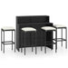 5 Piece Garden Bar Set with Cushions Black Tblanik