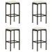 5 Piece Garden Bar Set with Cushions Brown Tblanin