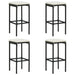 5 Piece Garden Bar Set with Cushions Poly Rattan Black