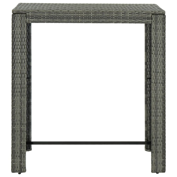5 Piece Garden Bar Set with Cushions Poly Rattan Grey