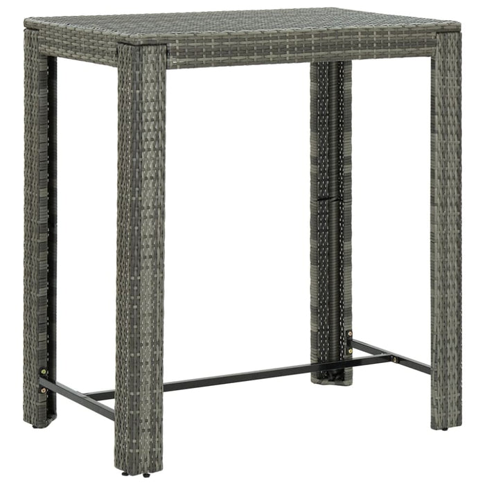 5 Piece Garden Bar Set with Cushions Poly Rattan Grey