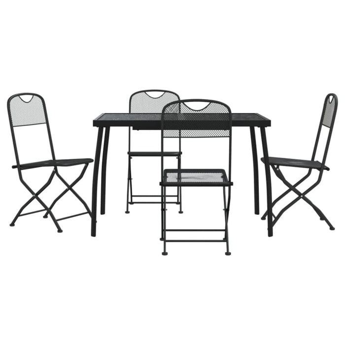 5 Piece Garden Dining Set Anthracite Metal Mesh Txoonox