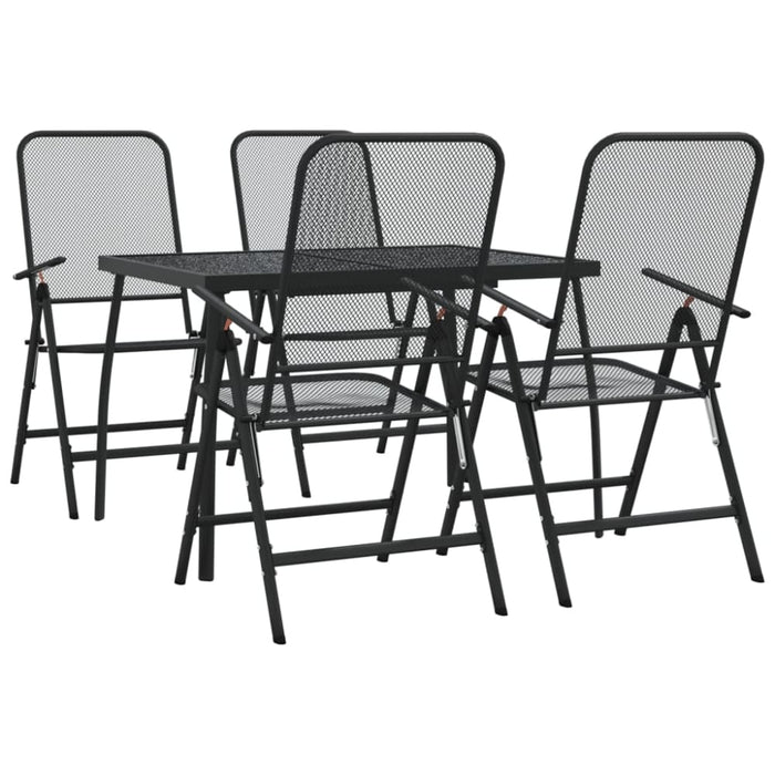 5 Piece Garden Dining Set Anthracite Metal Mesh Txoonxb