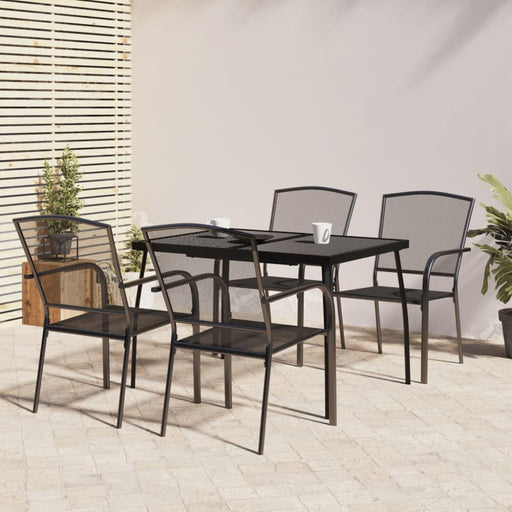 5 Piece Garden Dining Set Anthracite Steel Tonikib