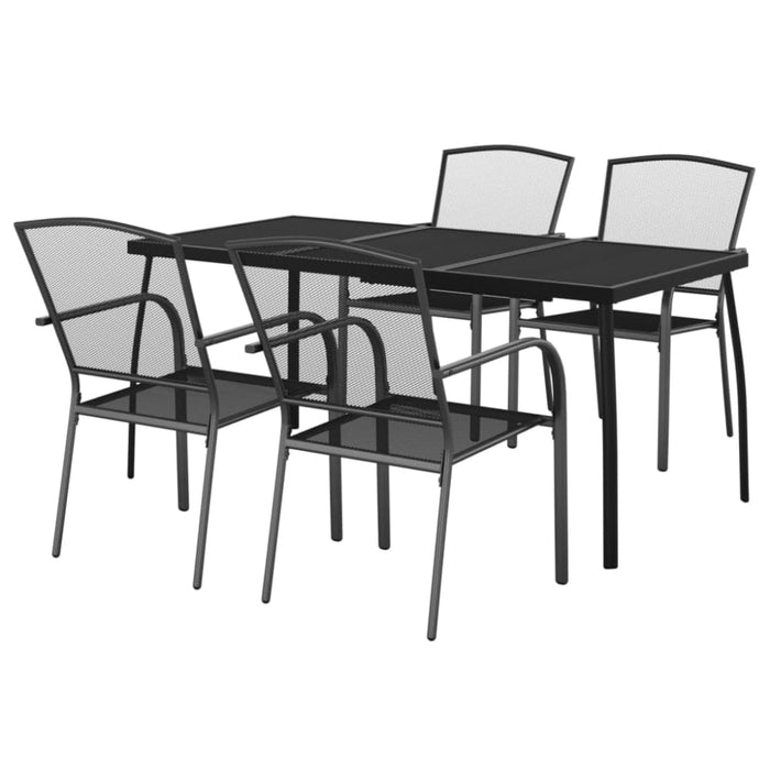 5 Piece Garden Dining Set Anthracite Steel Tonikix