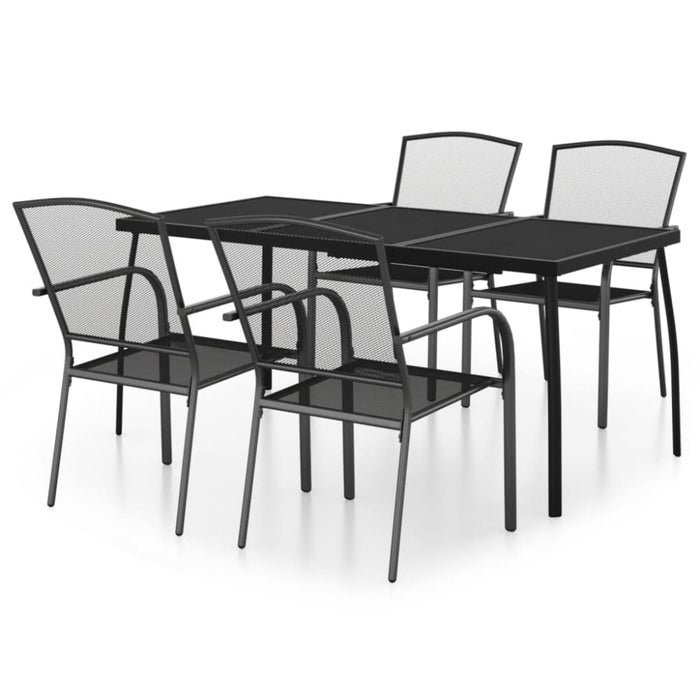 5 Piece Garden Dining Set Anthracite Steel Tonikix