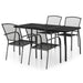 5 Piece Garden Dining Set Anthracite Steel Tonikix