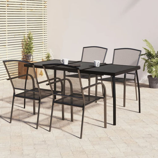 5 Piece Garden Dining Set Anthracite Steel Tonikix