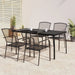 5 Piece Garden Dining Set Anthracite Steel Tonikix