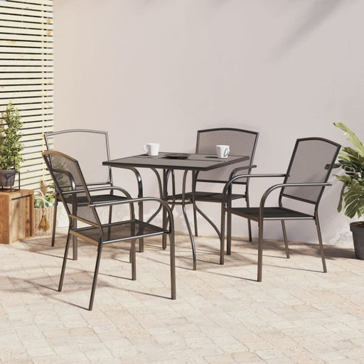 5 Piece Garden Dining Set Anthracite Steel Tonikll
