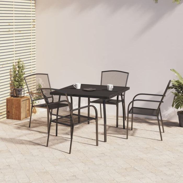 5 Piece Garden Dining Set Anthracite Steel Tonikln