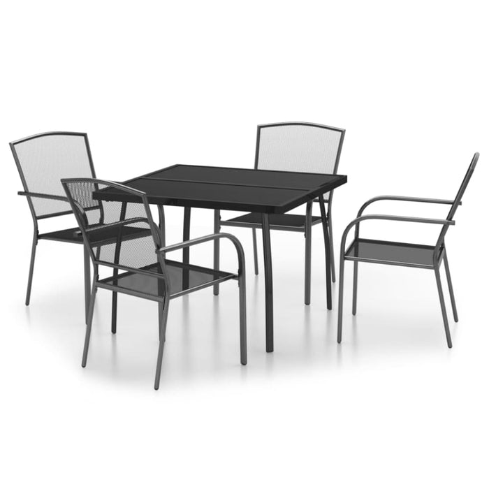 5 Piece Garden Dining Set Anthracite Steel Tonikln