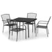 5 Piece Garden Dining Set Anthracite Steel Tonikln