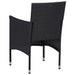 5 Piece Garden Dining Set Black Poly Rattan and Acacia Wood