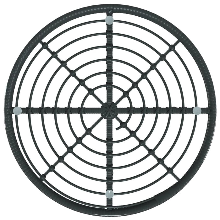 5 Piece Garden Dining Set Black Poly Rattan Topinaa