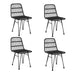5 Piece Garden Dining Set Black Poly Rattan Topinaa