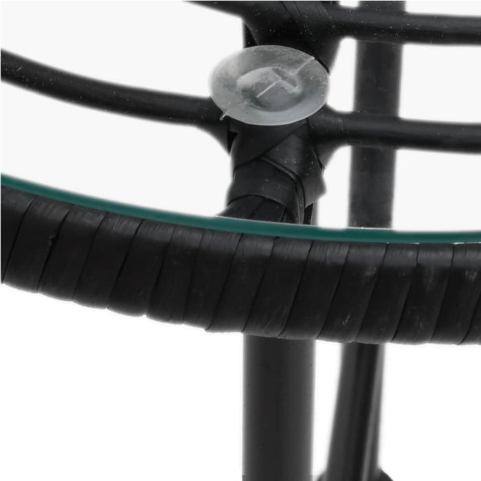 5 Piece Garden Dining Set Black Poly Rattan Topinab