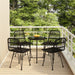 5 Piece Garden Dining Set Black Poly Rattan Topinab
