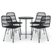 5 Piece Garden Dining Set Black Poly Rattan Topinab