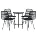 5 Piece Garden Dining Set Black Poly Rattan Topinab