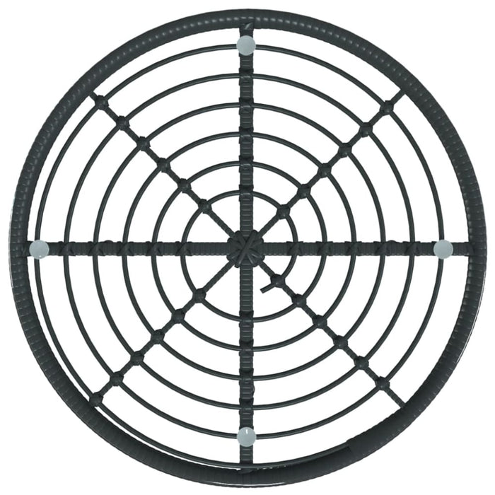 5 Piece Garden Dining Set Black Poly Rattan Topinax