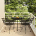 5 Piece Garden Dining Set Black Poly Rattan Topinax