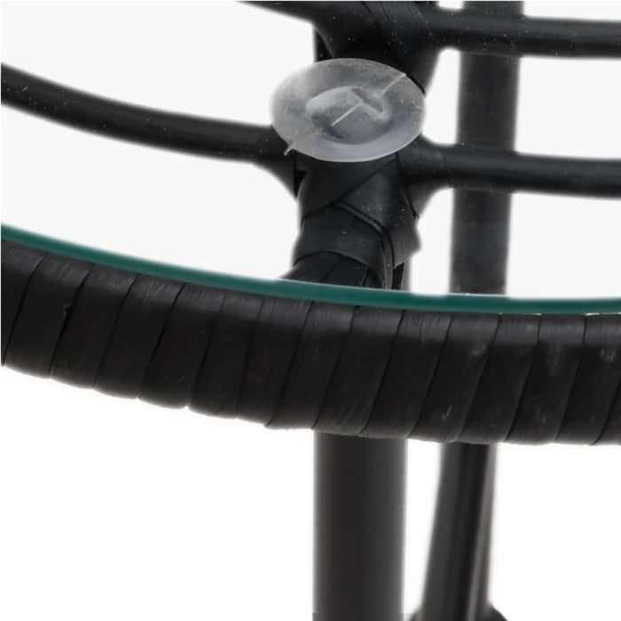 5 Piece Garden Dining Set Black Poly Rattan Topinax