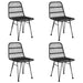 5 Piece Garden Dining Set Black Poly Rattan Topinki