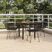 5 Piece Garden Dining Set Black Poly Rattan Topinli