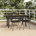 5 Piece Garden Dining Set Black Poly Rattan Topinln