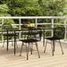 5 Piece Garden Dining Set Black Poly Rattan Topinnt