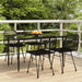 5 Piece Garden Dining Set Black Poly Rattan Topinnx