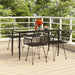 5 Piece Garden Dining Set Black Poly Rattan Topinpa