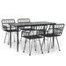 5 Piece Garden Dining Set Black Poly Rattan Topinpa
