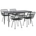 5 Piece Garden Dining Set Black Poly Rattan Topinpp