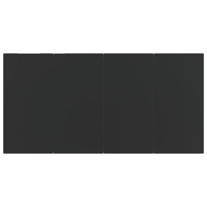 5 Piece Garden Dining Set Black Poly Rattan Topinpp