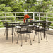 5 Piece Garden Dining Set Black Poly Rattan Topinpp