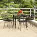 5 Piece Garden Dining Set Black Poly Rattan Topinpt
