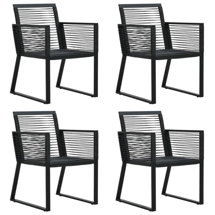 5 Piece Garden Dining Set Black Pvc Rattan Toplpan