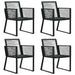 5 Piece Garden Dining Set Black Pvc Rattan Toplpan