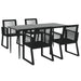 5 Piece Garden Dining Set Black Pvc Rattan Toplpan