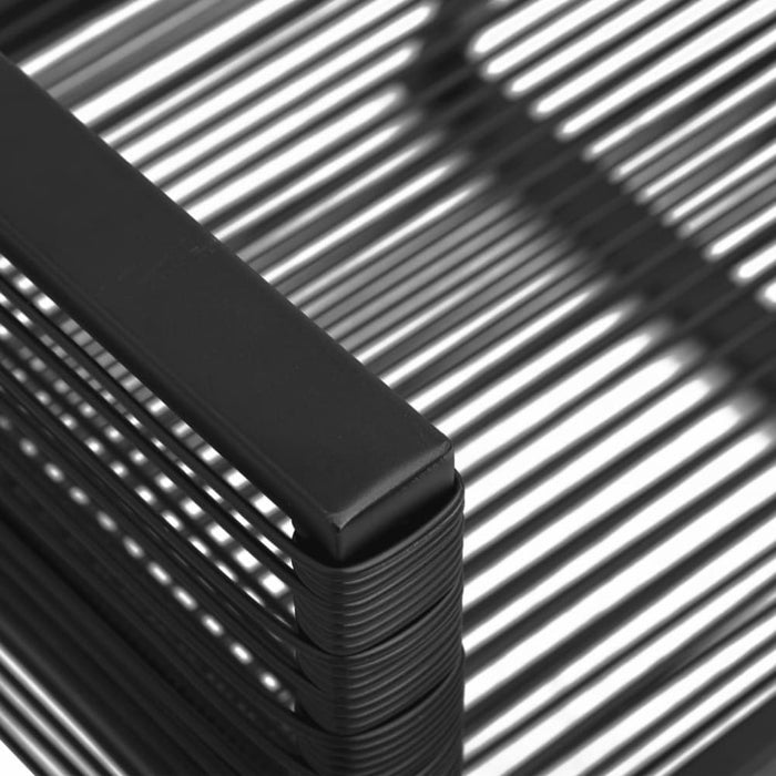 5 Piece Garden Dining Set Black Pvc Rattan Toplpan