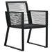 5 Piece Garden Dining Set Black Pvc Rattan Toplpan